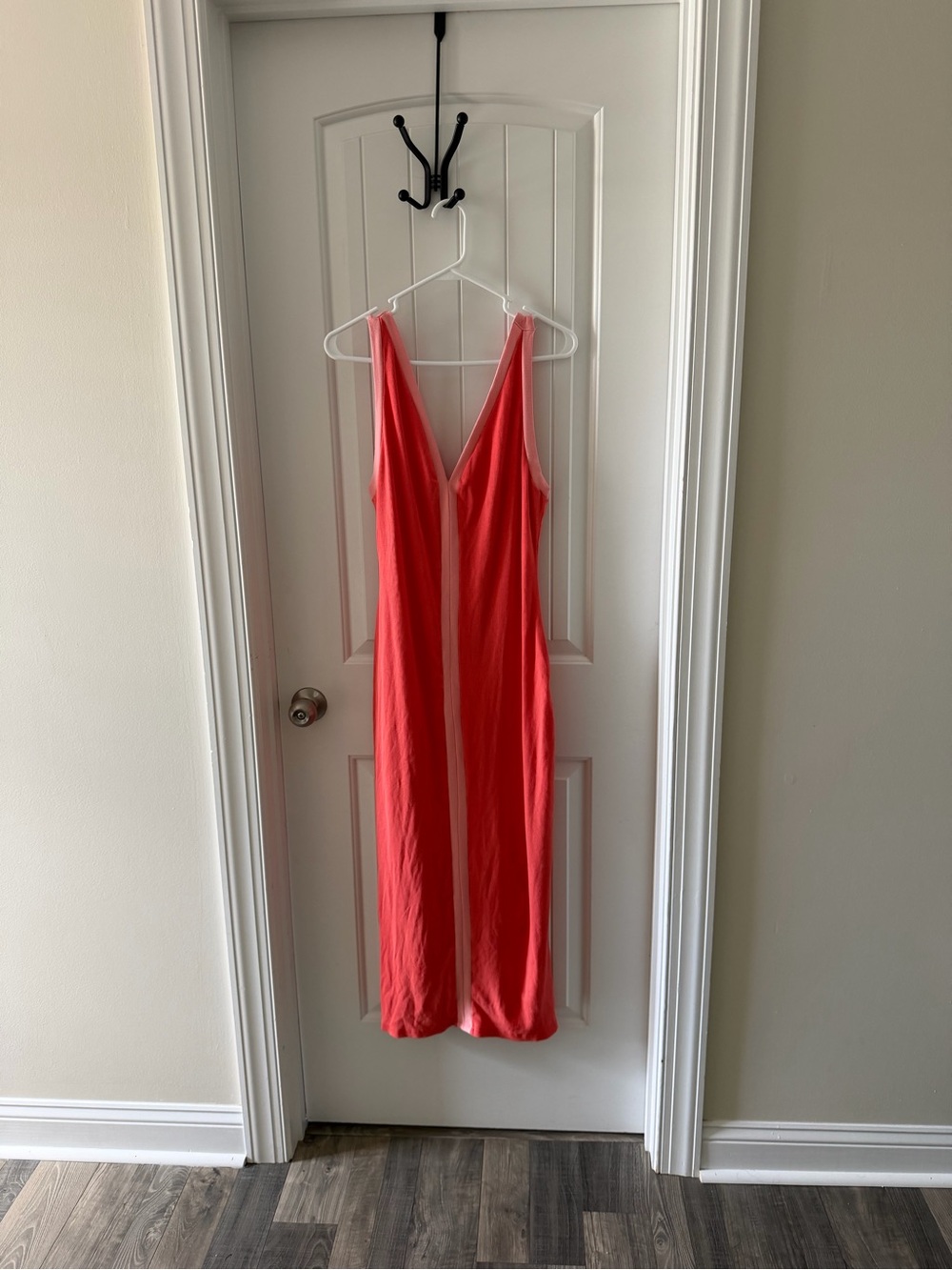 V-Neck Coral Slip Dress - Women's Summer Dress